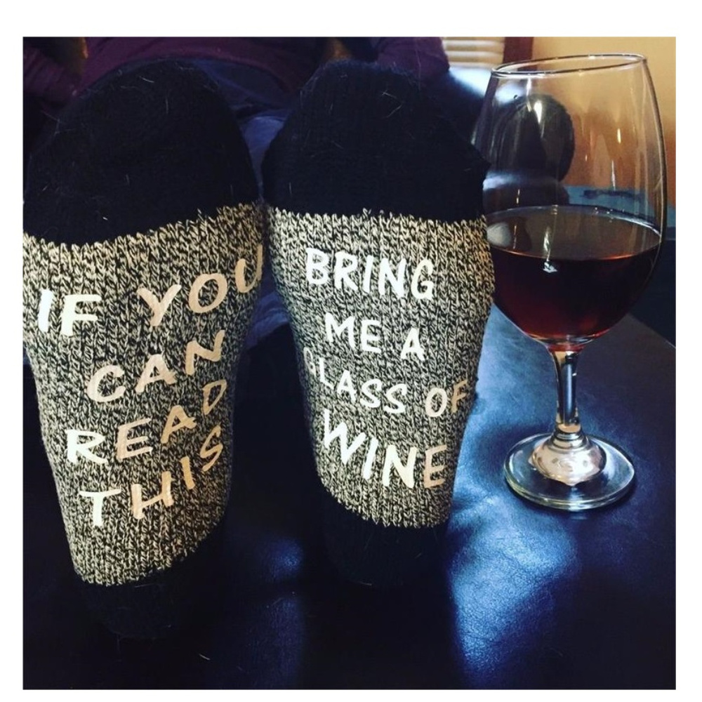 If You Can Read This Bring Me A Glass Of Wine Sock